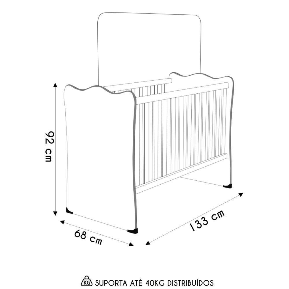Berço Simples Certificado Pelo Inmetro Doce Sonho Rosa - Qmovi - 4