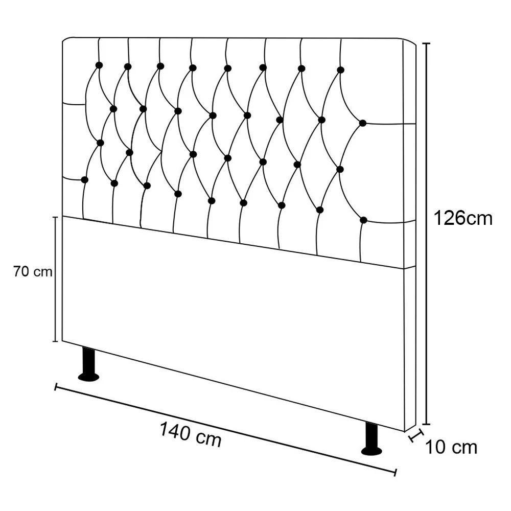 Cabeceira Cama Box Casal 140cm Diamante Veludo Marrom Z51 - Mpozenato - 4