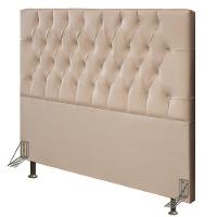Cabeceira Cama Box Casal 140cm Diamante Veludo Bege Z51 - Mpozenato - 1
