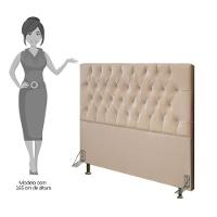 Cabeceira Cama Box Casal 140cm Diamante Veludo Bege Z51 - Mpozenato - 5