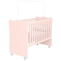 Berço Simples Com Rodízios Doce Sonho Rosa - Qmovi - 1