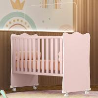 Berço Simples Com Rodízios Doce Sonho Rosa - Qmovi - 2