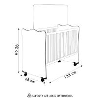 Berço Simples Com Rodízios Doce Sonho Rosa - Qmovi - 4