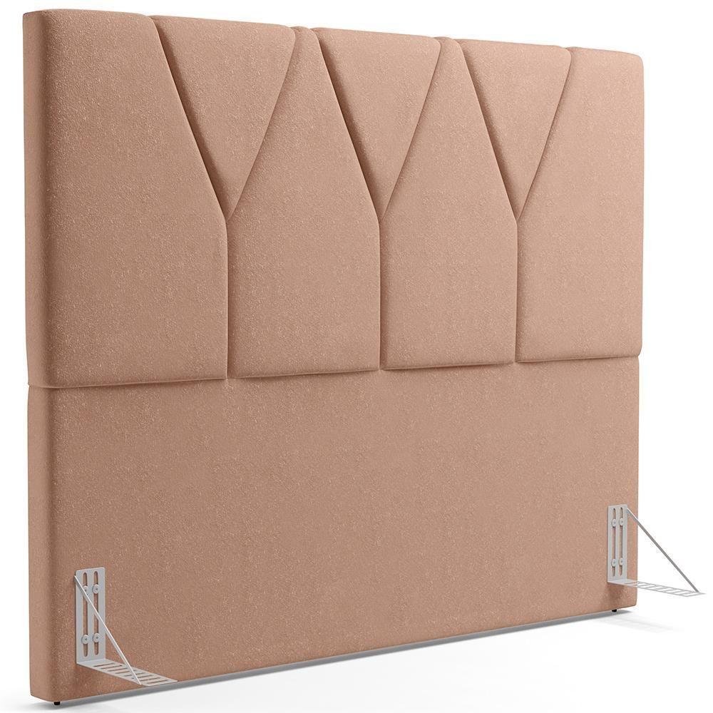 Cabeceira Cama Box Casal 140cm Aura Linho W01 Rosê - Mpozenato - 1