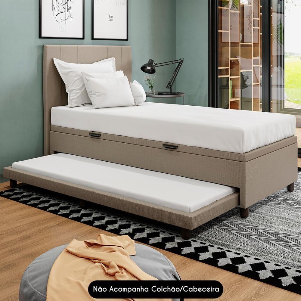 Bicama Box Baú Solteirão 96x188 Cm Samy S05 Linho Bege - Mpozenato - 7