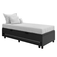 Bicama Box Baú Solteirão 96x188 Cm Samy S05 Sintético Preto - Mpozenato - 1