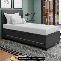 Bicama Box Baú Solteirão 96x188 Cm Samy S05 Sintético Preto - Mpozenato - 2