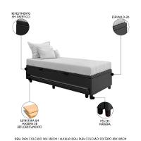 Bicama Box Baú Solteirão 96x188 Cm Samy S05 Sintético Preto - Mpozenato - 3