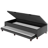Bicama Box Baú Solteirão 96x188 Cm Samy S05 Sintético Preto - Mpozenato - 5