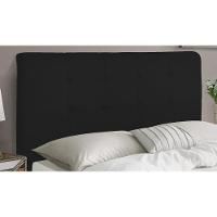 Cabeceira Cama Box Casal 140cm Luna Sintético Preto Z51 - Mpozenato - 2