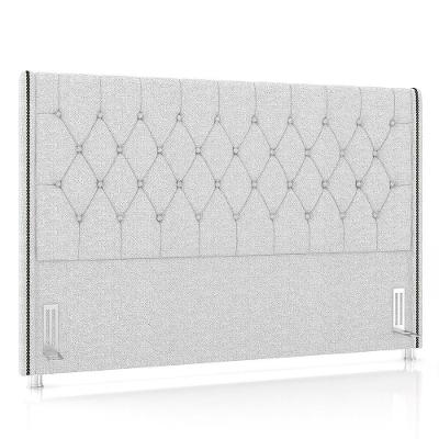 Cabeceira Cama Box Casal King 195cm Florenza P02 Linho Cinza Claro - Mpozenato