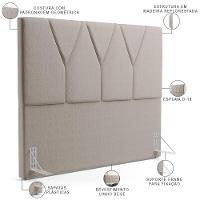 Cabeceira Cama Box Casal King 195cm Aura Linho W01 Bege - Mpozenato - 3