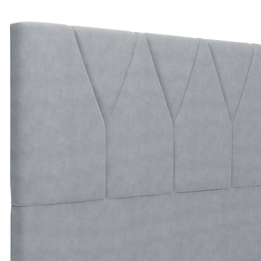 Cabeceira Cama Box Casal Queen 160cm Aura Suede W01 Cinza - Mpozenato - 5