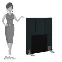 Cabeceira Cama Box Solteiro 90cm Pérola W01 Suede Preto - Mpozenato - 5