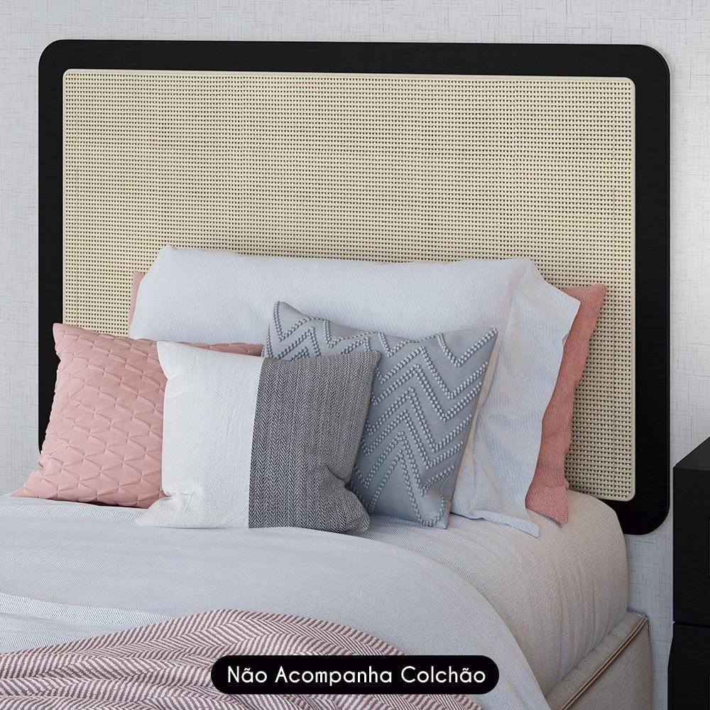Cabeceira Cama Solteiro Painel Arlo Palinha Nero - Mpozenato - 2