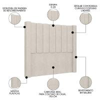 Cabeceira Casal King Cama Box 195cm Claire Z04 Veludo Bege - Mpozenato - 3