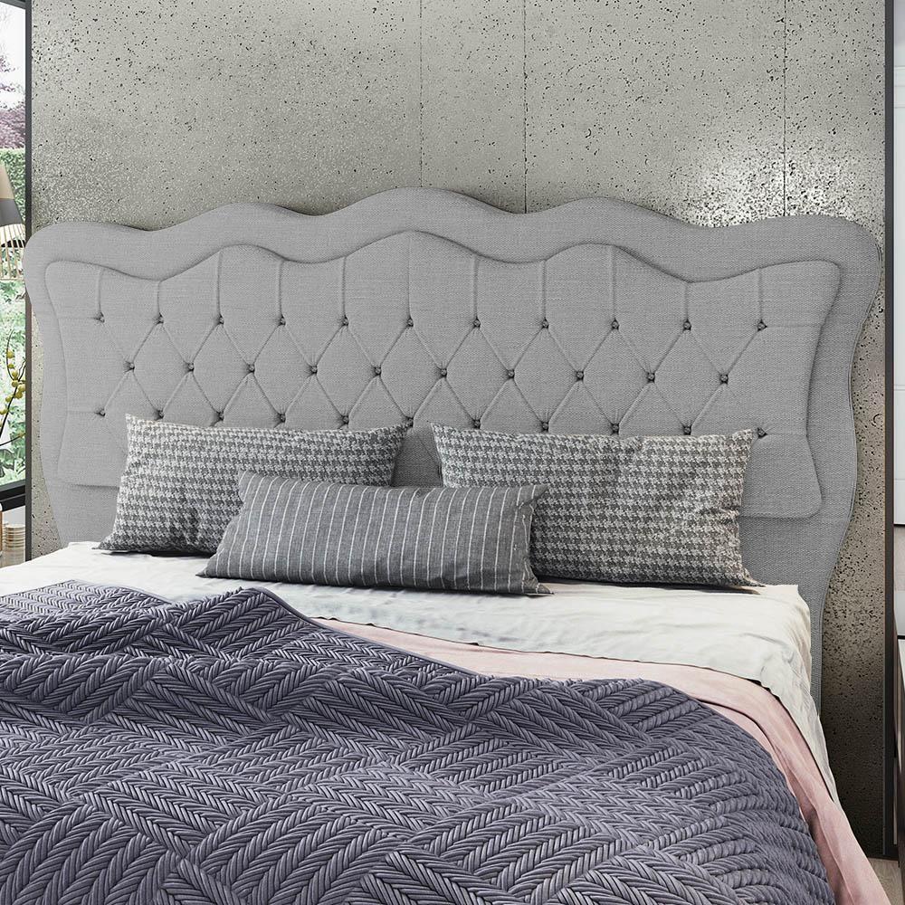 Cabeceira Casal Cama Box 140cm Oregon Z04 Linho Cinza - Mpozenato - 2