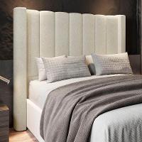 Cabeceira Casal Queen Cama Box 160cm Claire Z04 Boucle Bege - Mpozenato - 2