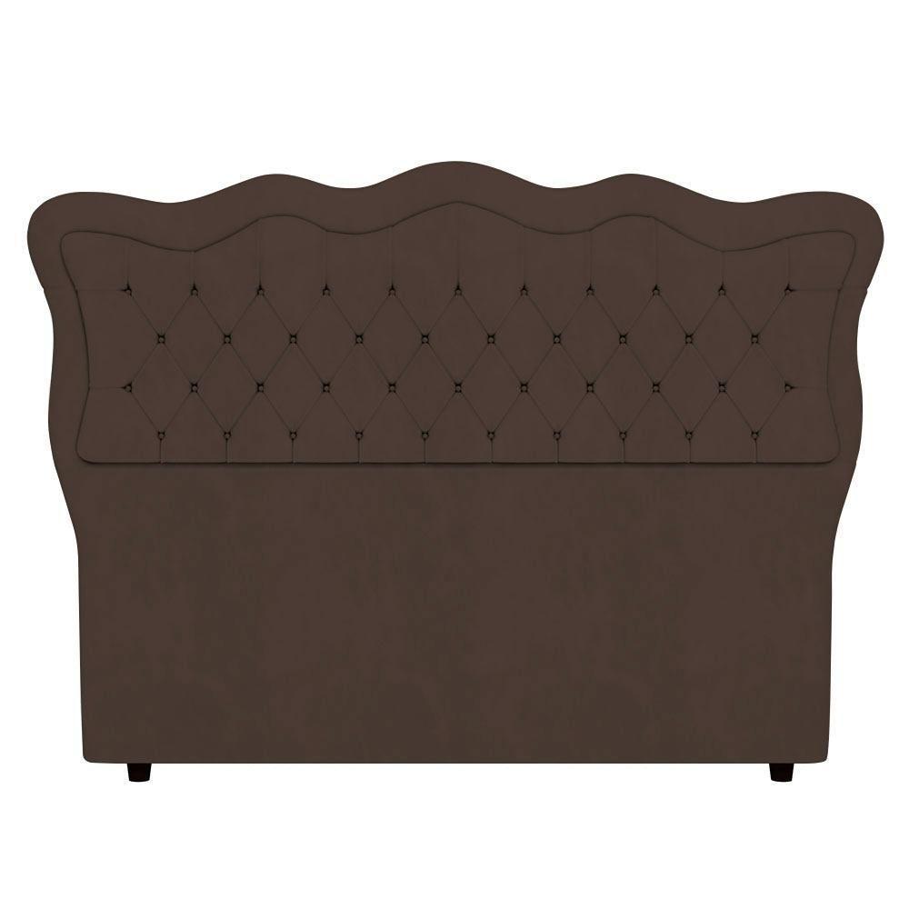 Cabeceira Casal Cama Box 140cm Oregon Z04 Veludo Marrom - Mpozenato - 6