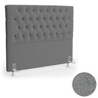 Cabeceira Casal Queen 160cm Cristal Boucle Cinza E 2 Mesas Laterais Plaza Lc1 Preto - Mpozenato - 9