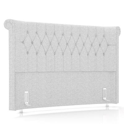 Cabeceira Cama Box Solteiro 98cm Dust P02 Linho Cinza Claro - Mpozenato