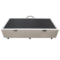 Base Box Baú Para Cama Solteiro 88x188cm Liz S05 Suede Bordado Bege - Mpozenato - 7