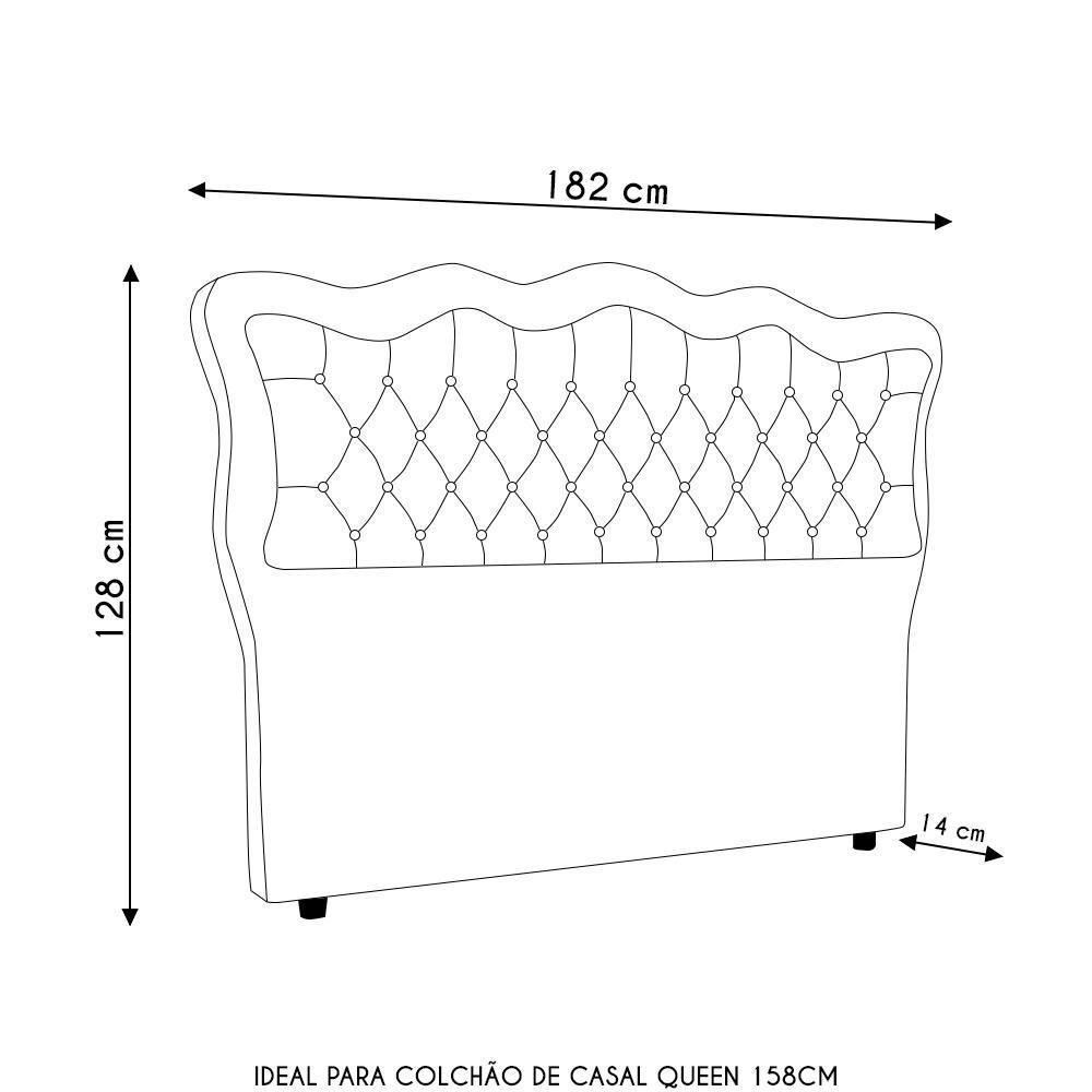 Cabeceira Casal Queen Cama Box 160cm Oregon Z04 Linho Bege - Mpozenato - 4