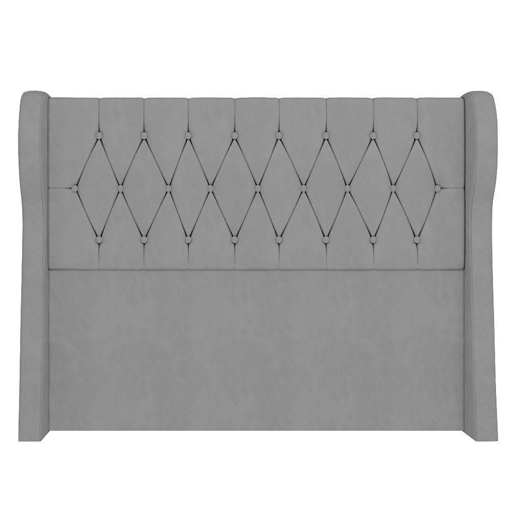 Cabeceira Casal Queen Cama Box 160cm Malva Z04 Veludo Cinza - Mpozenato - 6