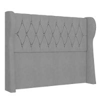 Cabeceira Casal Queen Cama Box 160cm Malva Z04 Veludo Cinza - Mpozenato - 1