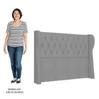 Cabeceira Casal Queen Cama Box 160cm Malva Z04 Veludo Cinza - Mpozenato - 5