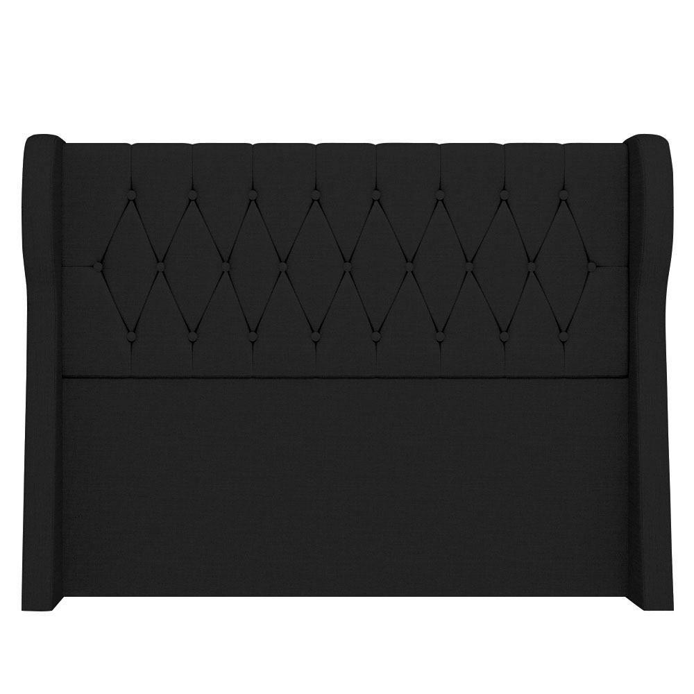 Cabeceira Casal Queen Cama Box 160cm Malva Z04 Linho Preto - Mpozenato - 6
