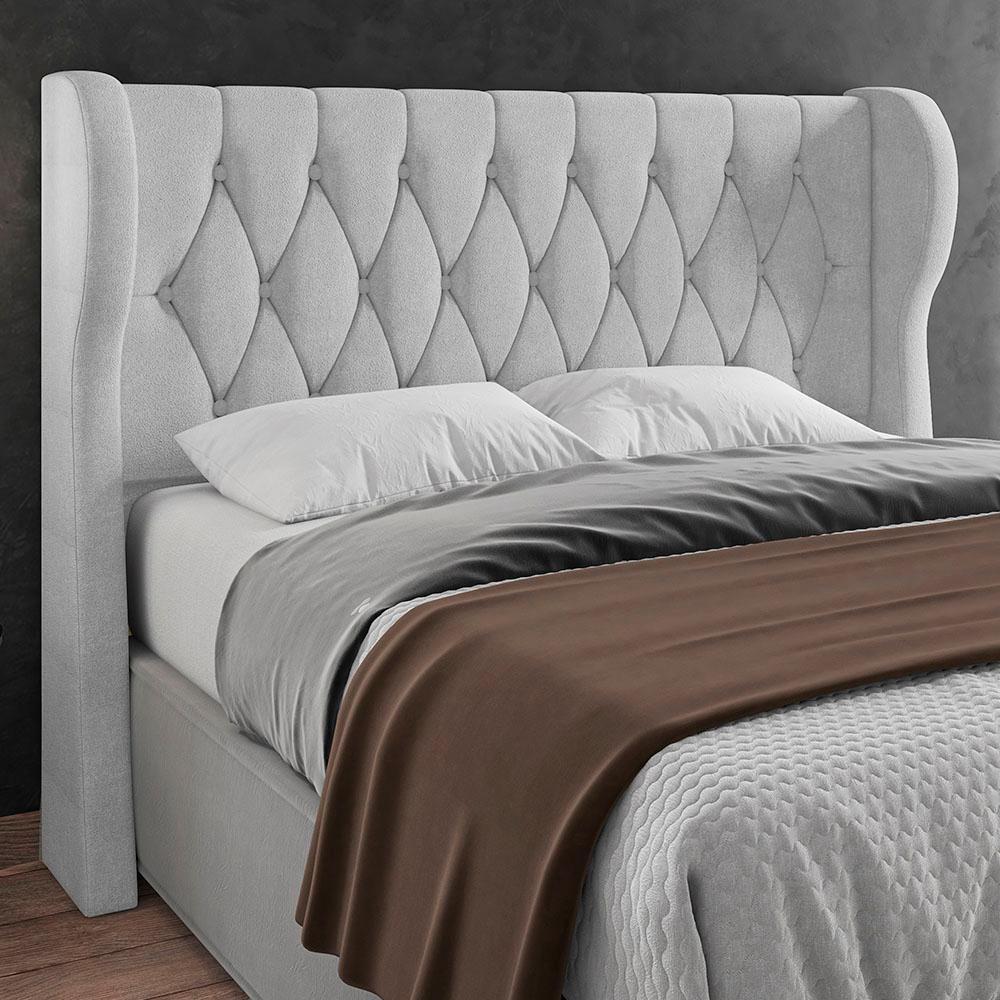Cabeceira Casal Queen Cama Box 160cm Malva Z04 Boucle Cinza - Mpozenato - 2