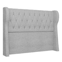 Cabeceira Casal Queen Cama Box 160cm Malva Z04 Boucle Cinza - Mpozenato - 1