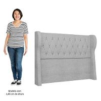 Cabeceira Casal Queen Cama Box 160cm Malva Z04 Boucle Cinza - Mpozenato - 5