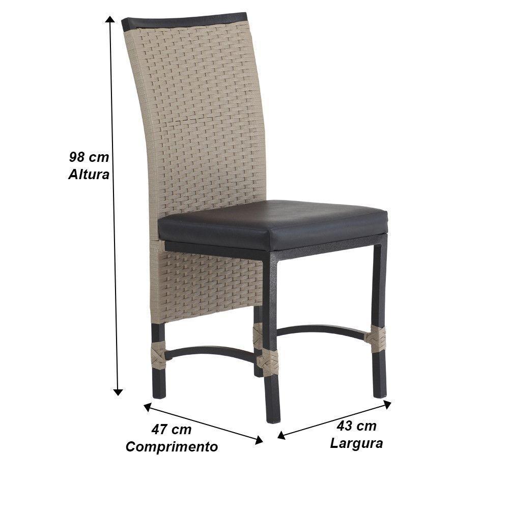 8 Cadeiras Cannes Corda Náutica E Mesa Com Tampo - Trama Rami - 5