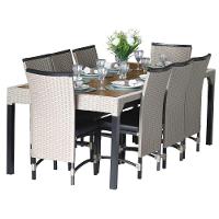 8 Cadeiras Cannes Corda Náutica E Mesa Com Tampo - Trama Rami - 1