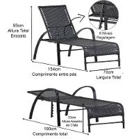 4 Cadeiras Emily Mesa Roma 2 Espreguiçadeiras E Ombrelone Tabaco - 3