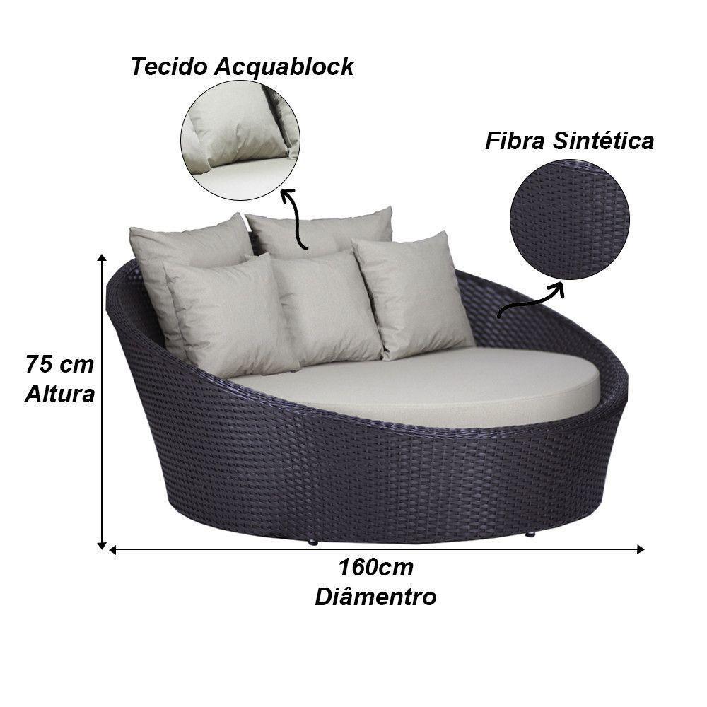 2 Espreguiçadeiras Mesa Roma Chaise Cadeira Emily Ombrelone Tabaco - 7