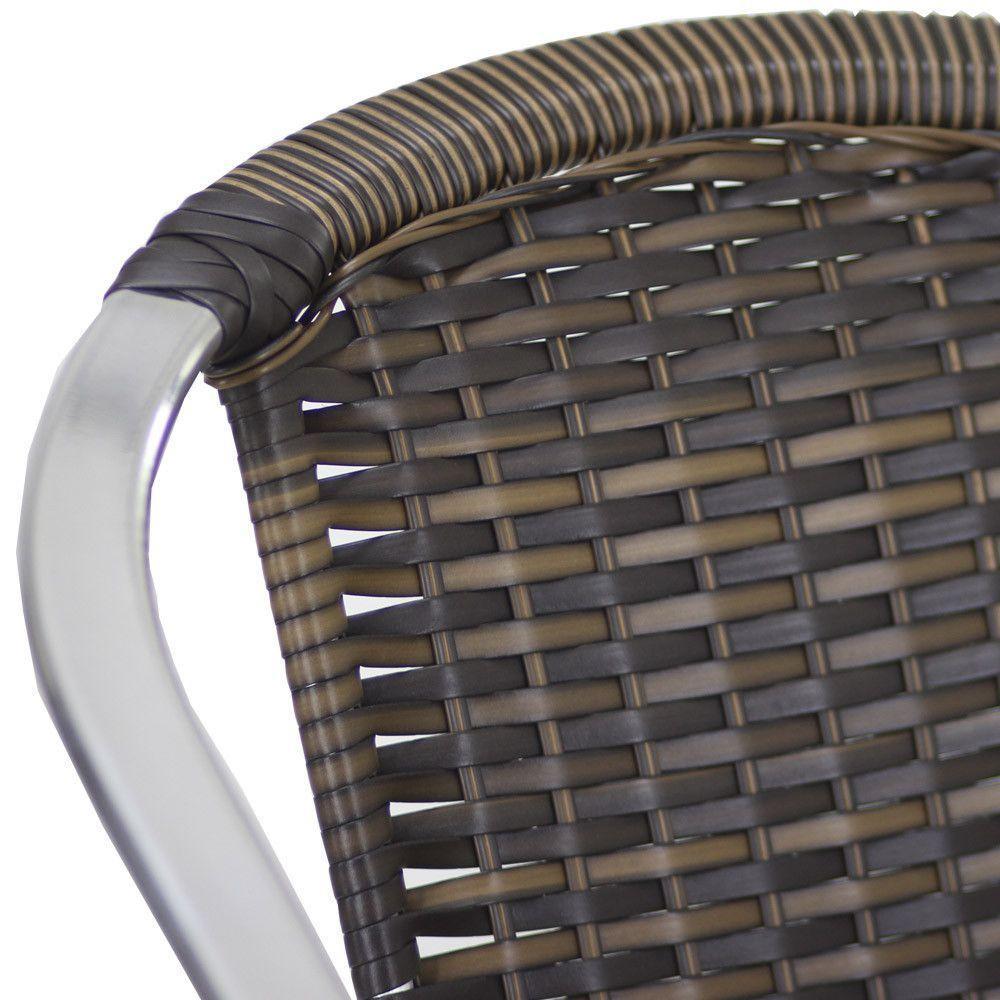 Jogo 6 Cadeiras E Mesa Com Tampo Floripa Alumínio área Trama Argila - 5