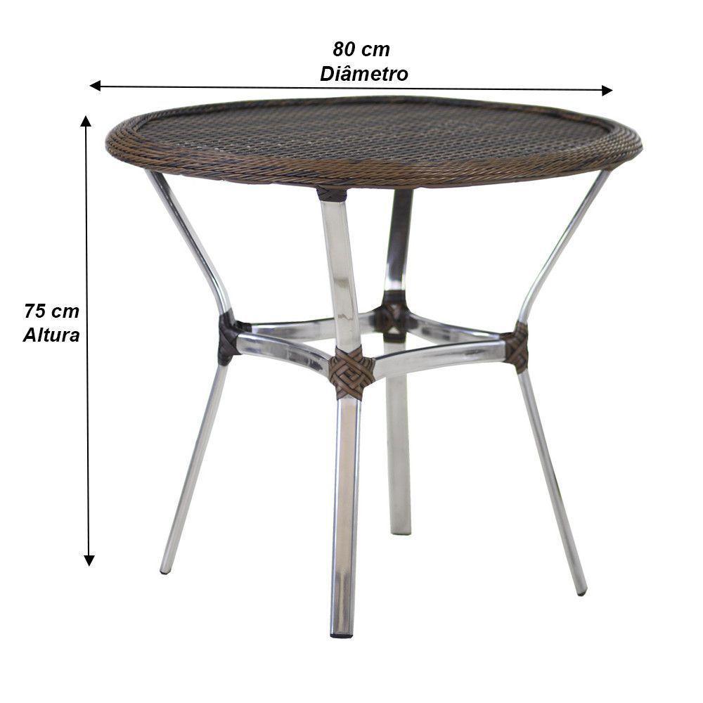 Jogo 6 Cadeiras E Mesa Com Tampo Floripa Alumínio área Trama Argila - 7