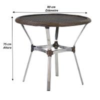 Jogo 6 Cadeiras E Mesa Com Tampo Floripa Alumínio área Trama Argila - 7