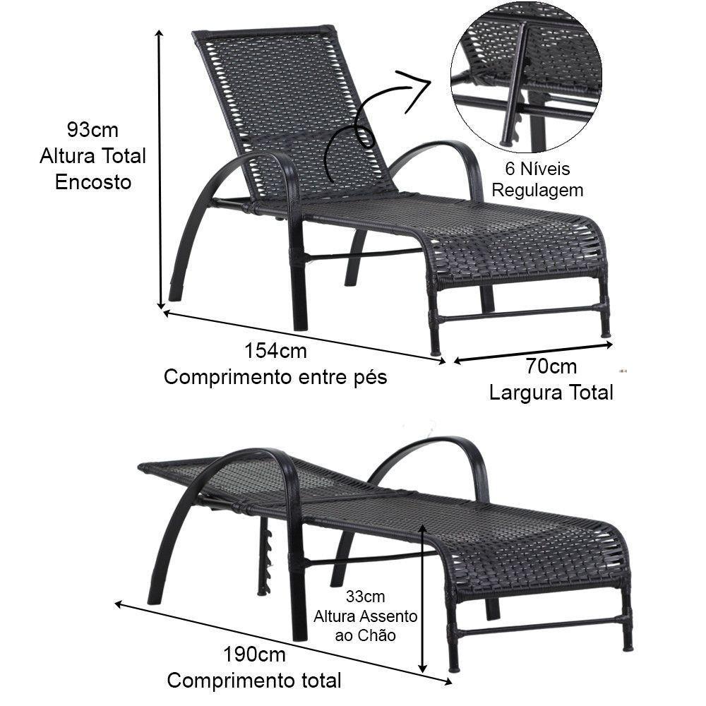 4 Cadeiras Emily Mesa Roma 2 Espreguiçadeiras E Ombrelone Pedra Ferro - 3
