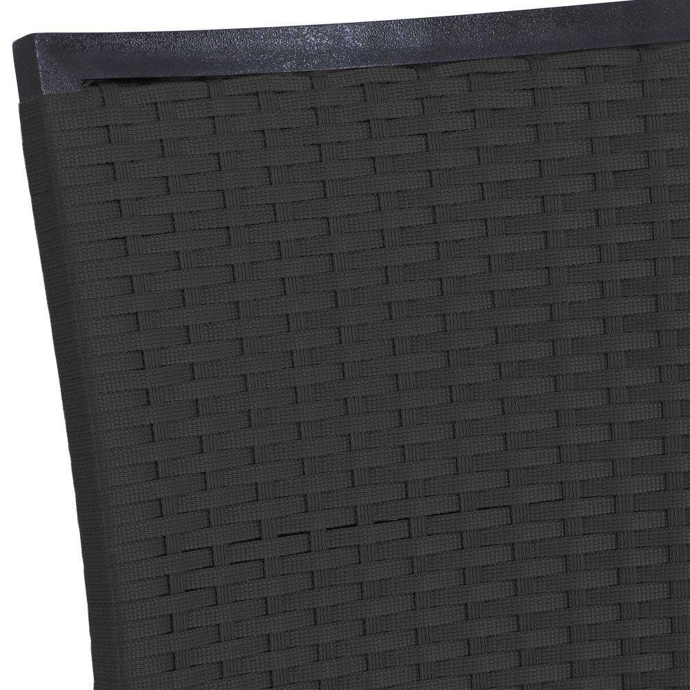 8 Cadeiras Cannes Corda Náutica E Mesa Com Tampo - Trama Preto - 4