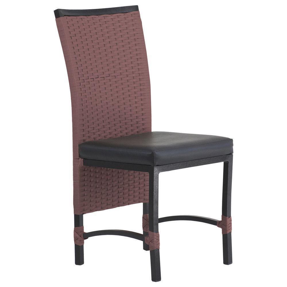 8 Cadeiras Cannes Corda Náutica E Mesa Com Tampo - Trama Marrom - 2