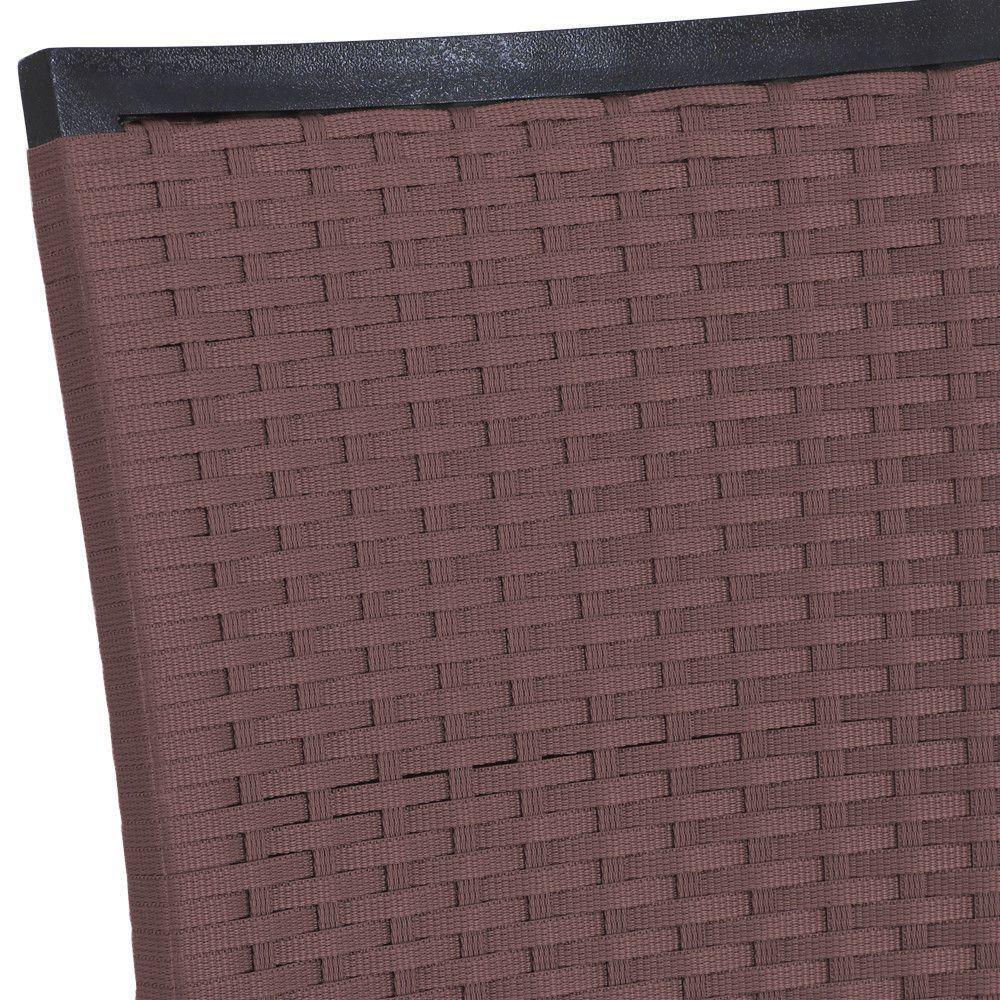 8 Cadeiras Cannes Corda Náutica E Mesa Com Tampo - Trama Marrom - 4