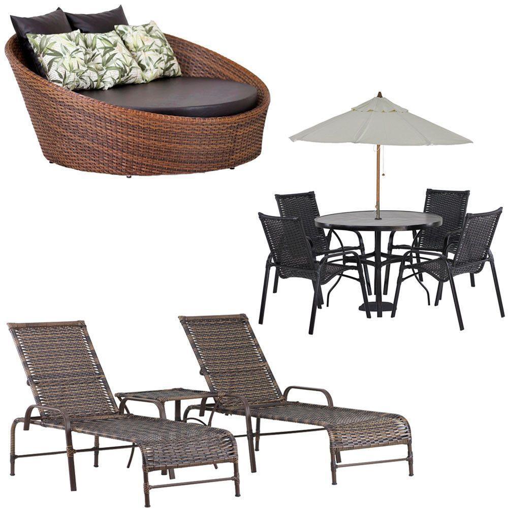 2 Espreguiçadeiras Mesa Roma Chaise Cadeira Emily Ombrelone Argila - 1