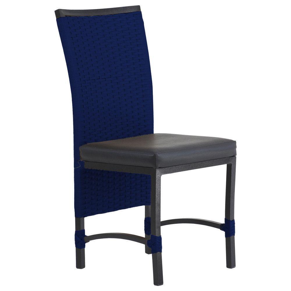 8 Cadeiras Cannes Corda Náutica E Mesa Com Tampo - Trama Azul - 2