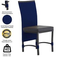 8 Cadeiras Cannes Corda Náutica E Mesa Com Tampo - Trama Azul - 6