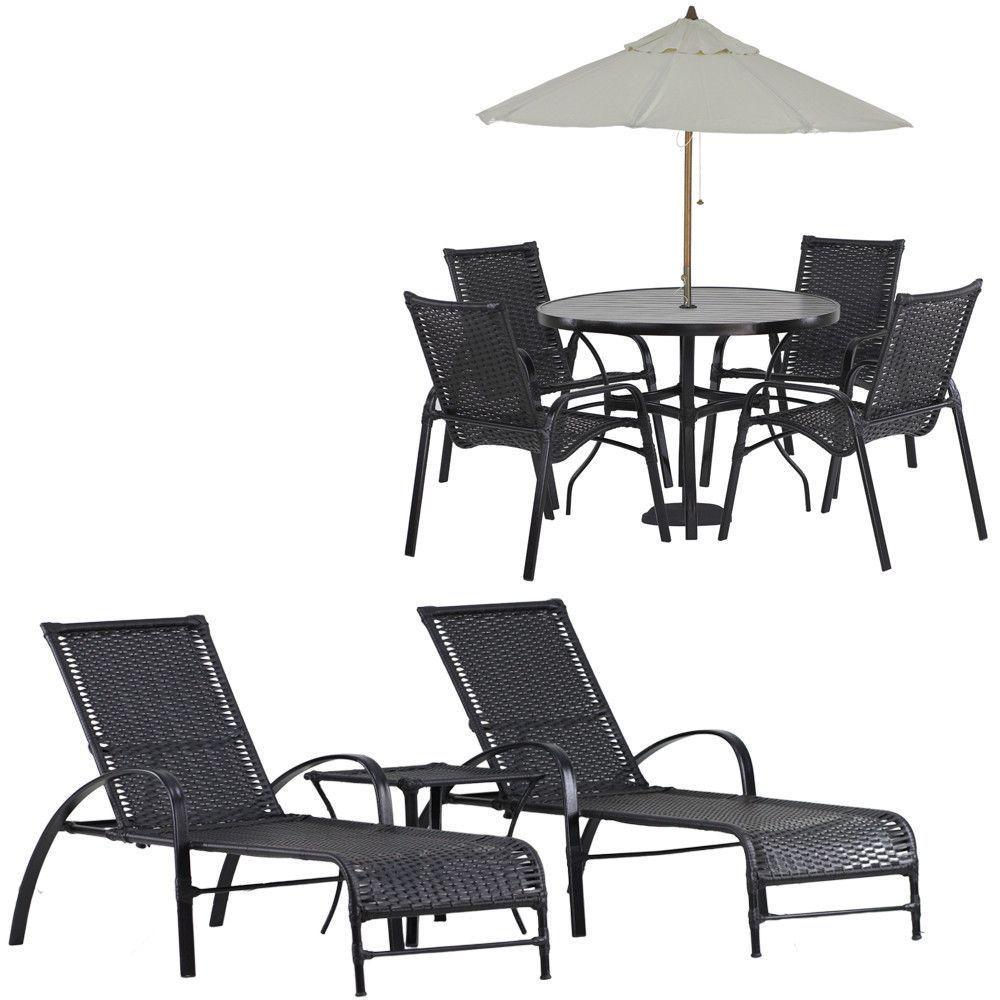 4 Cadeiras Emily Mesa Roma 2 Espreguiçadeiras E Ombrelone Argila - 1