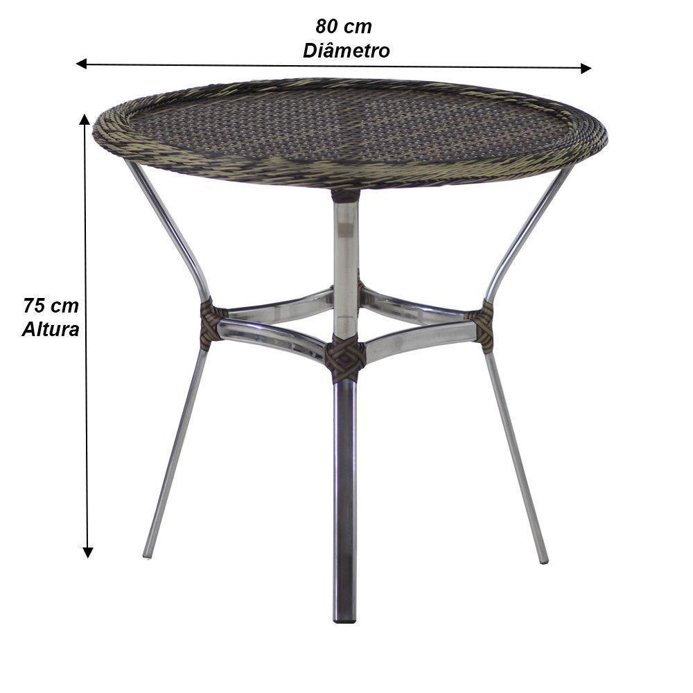 6 Cadeiras Alumínio E Mesa Tampo Varanda Jardim Piscina Cappuccino - 6